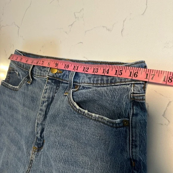 Universal Thread Med Wash Distressed Straight Raw Hem Jeans 14/32R - Picture 7 of 8